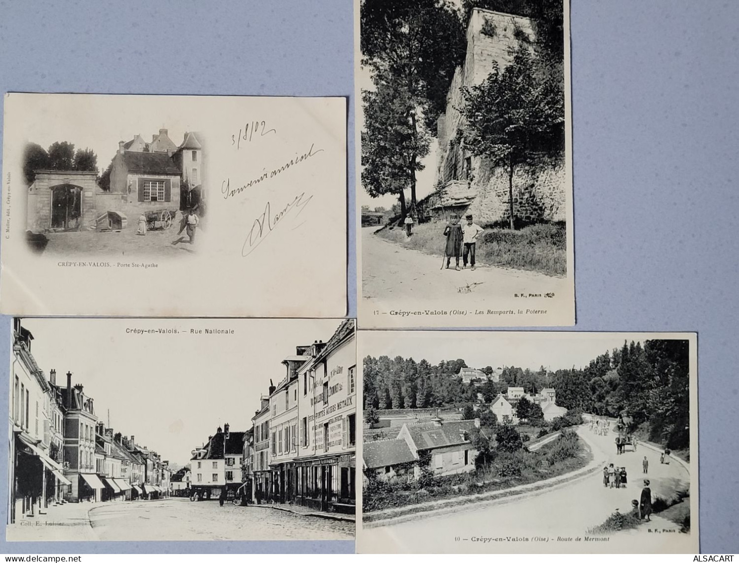 Crepy En Valois , 4 Cartes Dos 1900 - Crepy En Valois