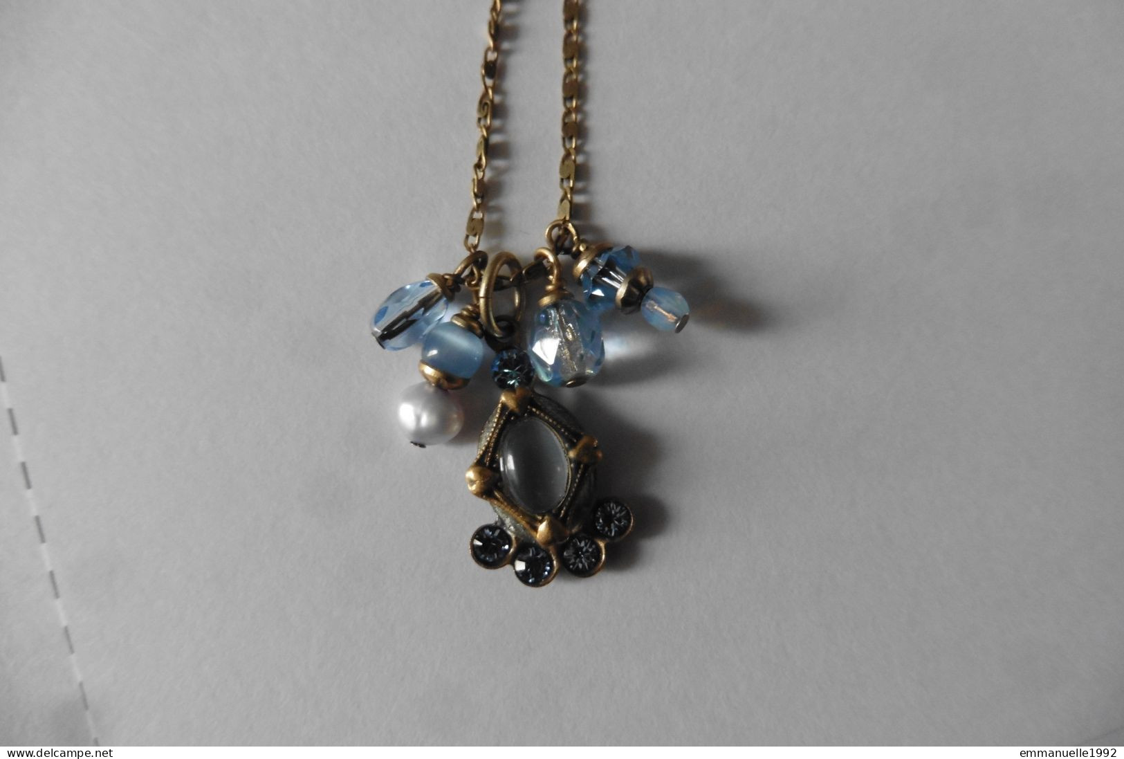 Neuf - Collier Créateur Michal Golan Pendentif Cristaux Swarovski Bleu Clair Bluebell Collection 2023 - Halsketten