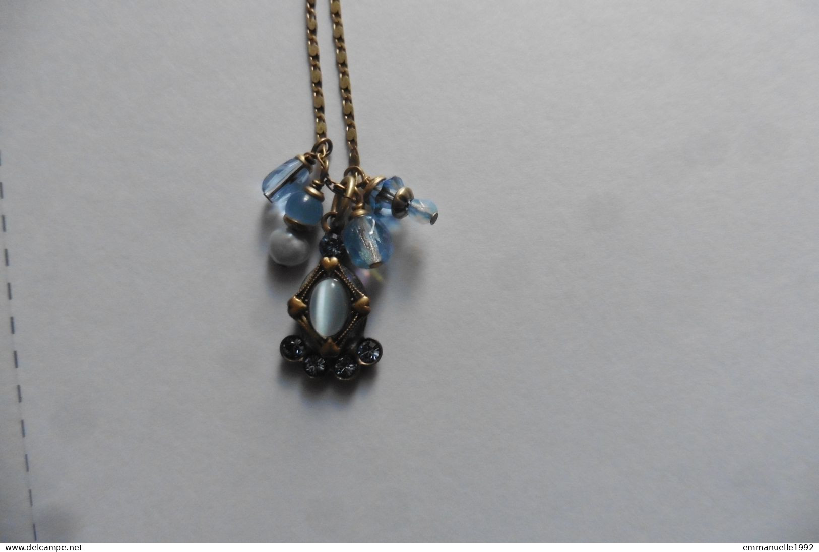 Neuf - Collier Créateur Michal Golan Pendentif Cristaux Swarovski Bleu Clair Bluebell Collection 2023 - Necklaces/Chains