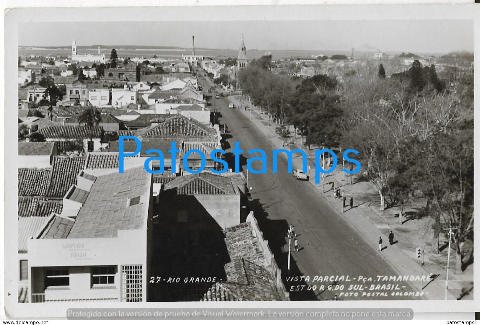 218930 BRAZIL BRASIL RIO GRANDE DO SUL VIEW PARTIAL SQUARE TAMANDARÉ POSTAL POSTCARD - Autres