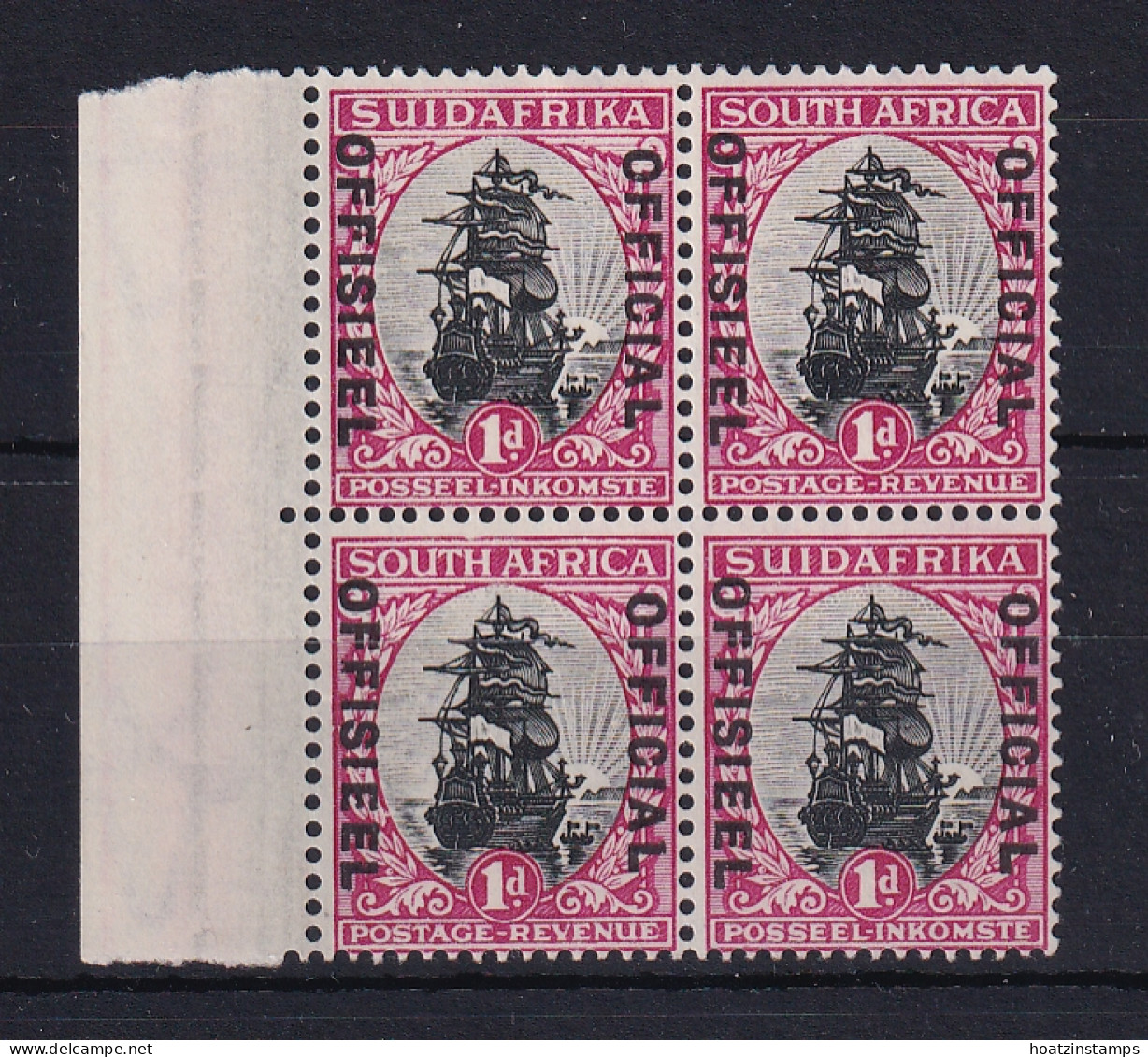 South Africa: 1930/47   Official - Ship   SG O13    1d   [Type I]   MNH Block Of 4 - Servizio