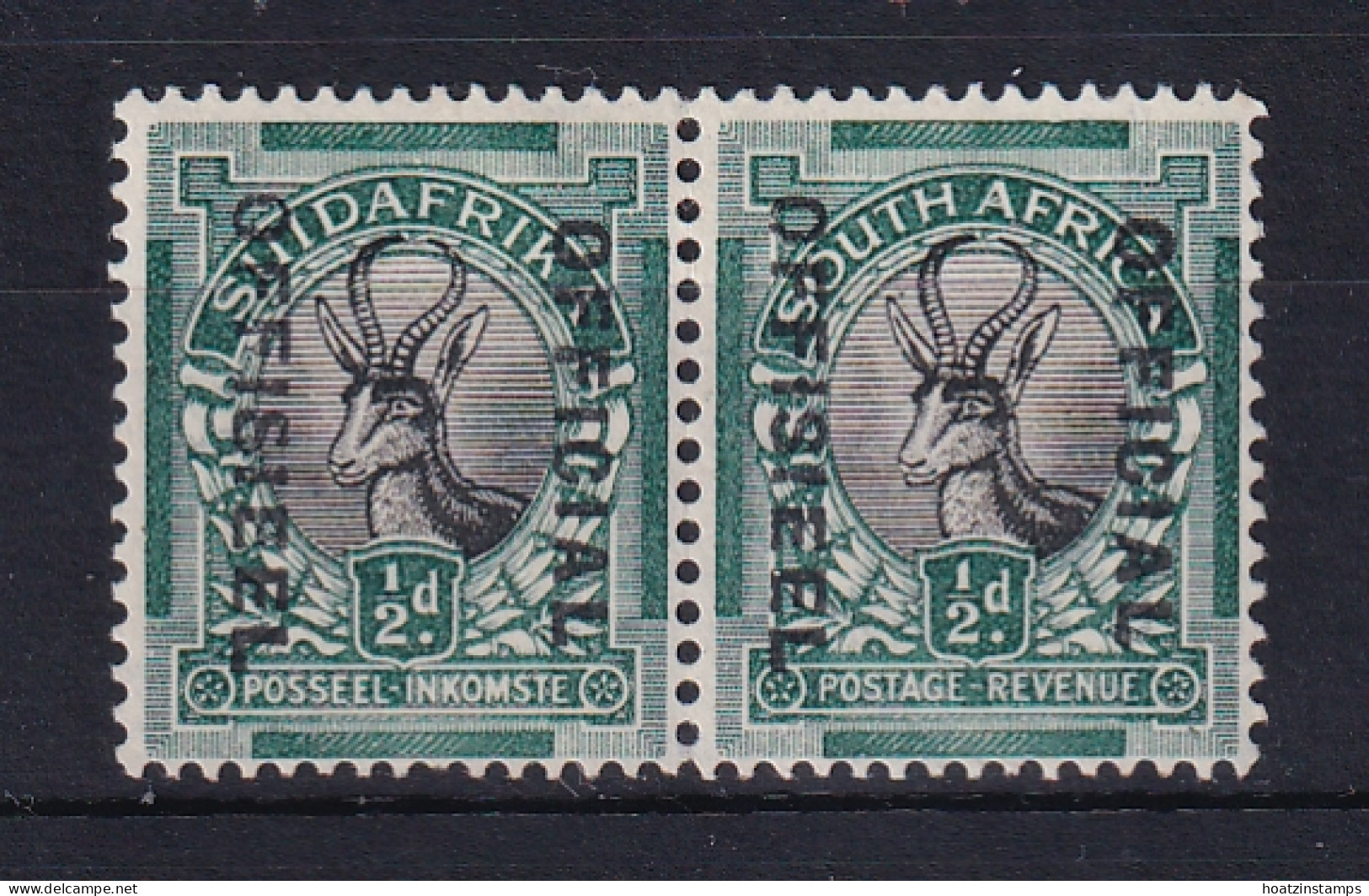 South Africa: 1930/47   Official - Springbok   SG O12    ½d   MH Pair - Servizio