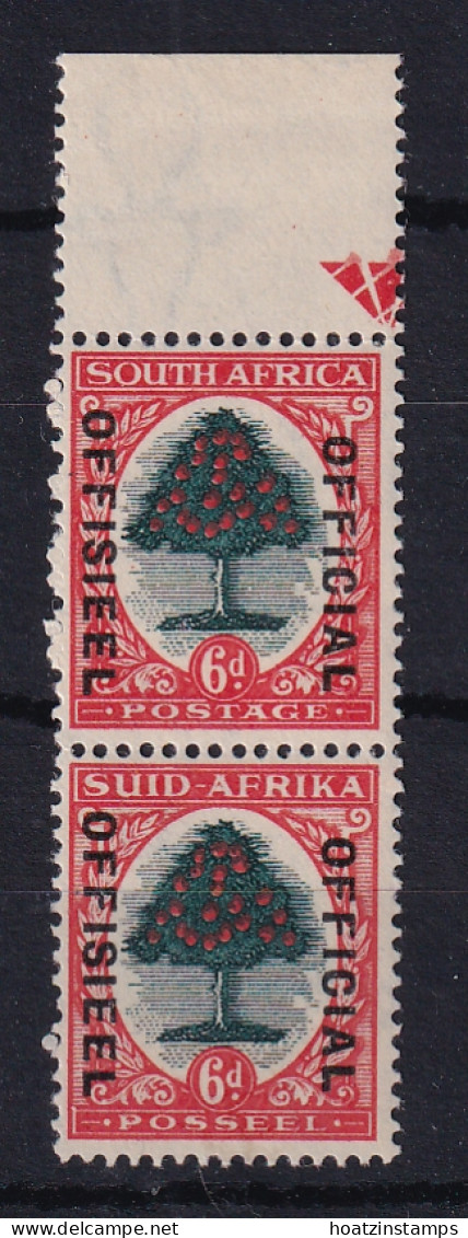 South Africa: 1935/49   Official - Orange Tree   SG O24d    6d   [Die III]   MH Pair - Officials