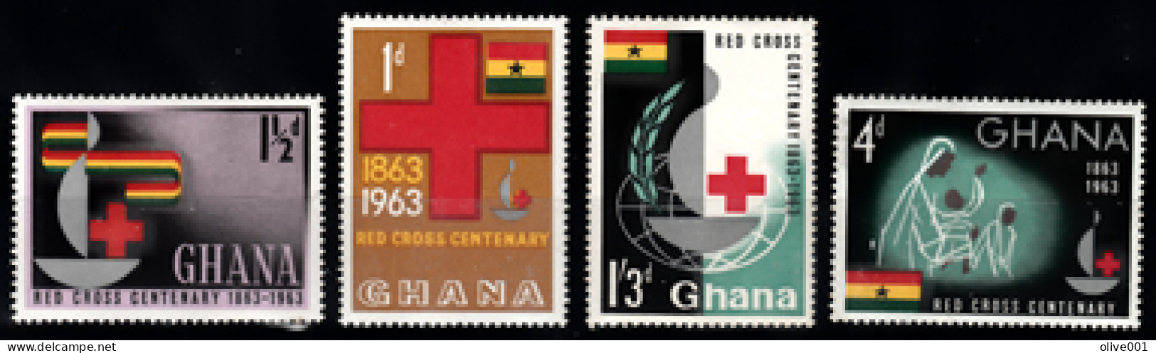 Ghane - 1963 - Centenaire De La Croix-Rouge Internationale - Série Complète 4 Tp Y&T N° 131/34 MNH ** Neufs- New - Nuovo - Ghana (1957-...)