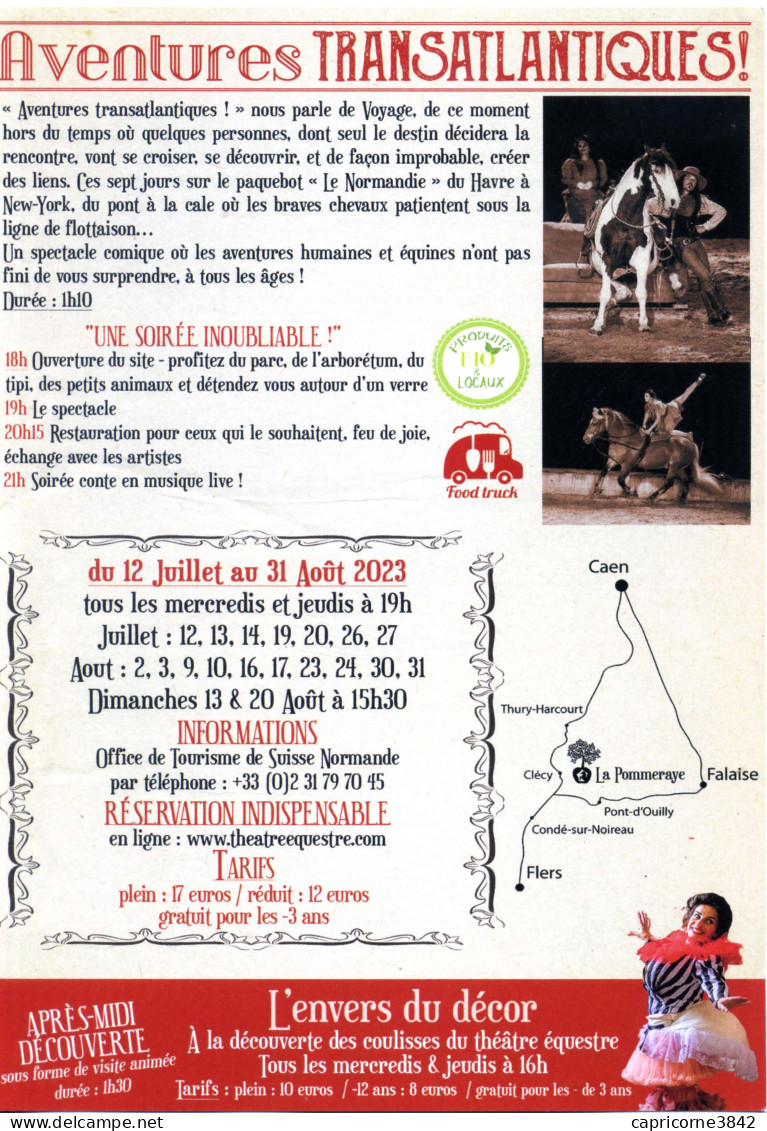 Affichette Du Spectacle THEATRE EQUESTRE DE LA POMMERAIE - 21 X 15 Cm - Affiches