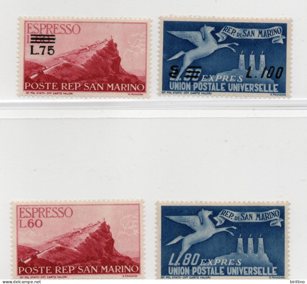 San Marino - Espressi Anno 1950 - MNH - Unif. E21 E22 E23 E24 - Sellos De Urgencia