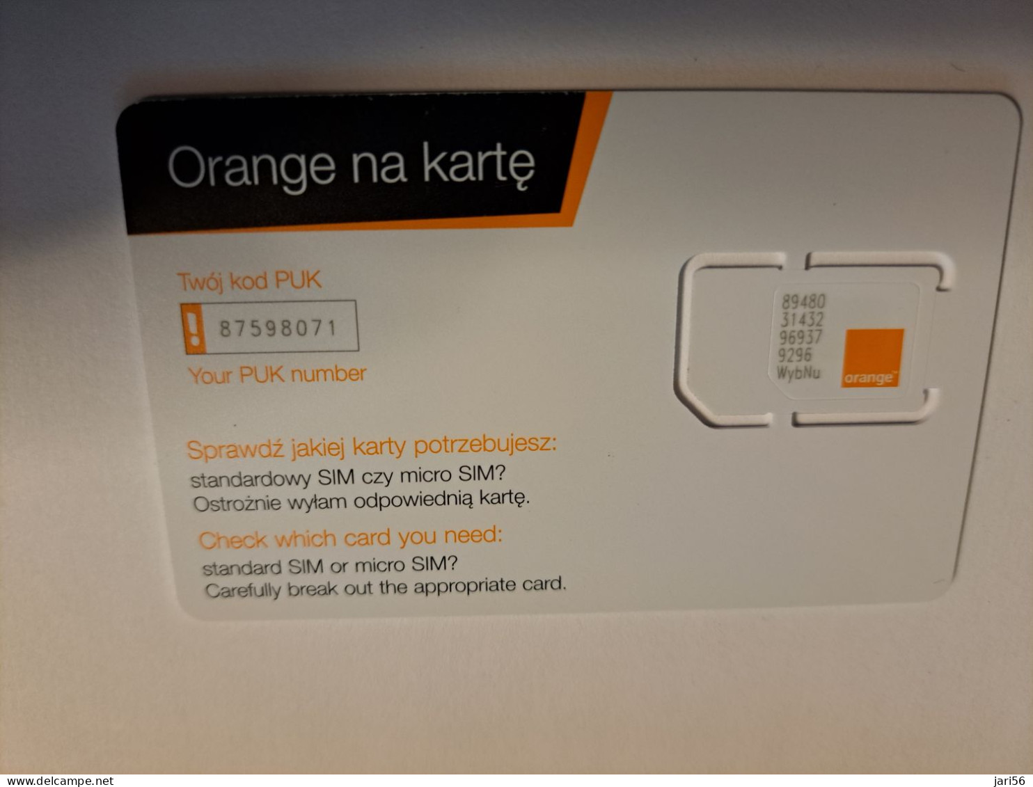 CARTE SIM Orange Cataloge