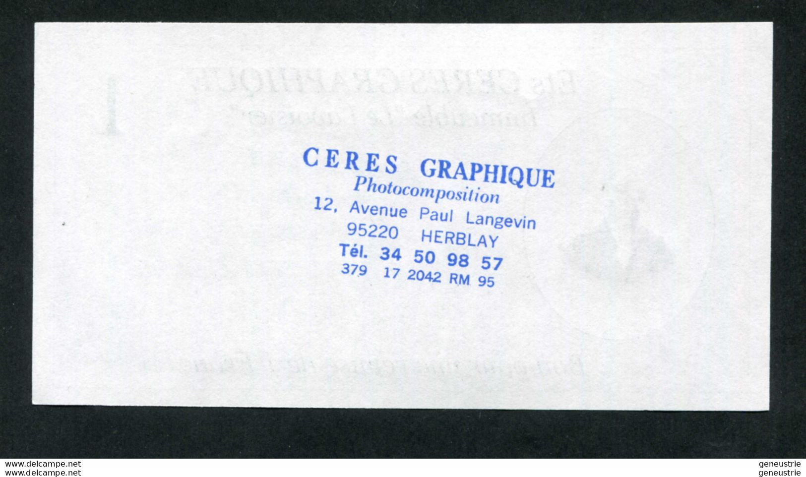 Série De Bon De Réduction - Billet De Nécessité "Ets Cérès Graphique - Immeuble Le Lavoisier" à Herblay 95 Val D'Oise - Bonds & Basic Needs