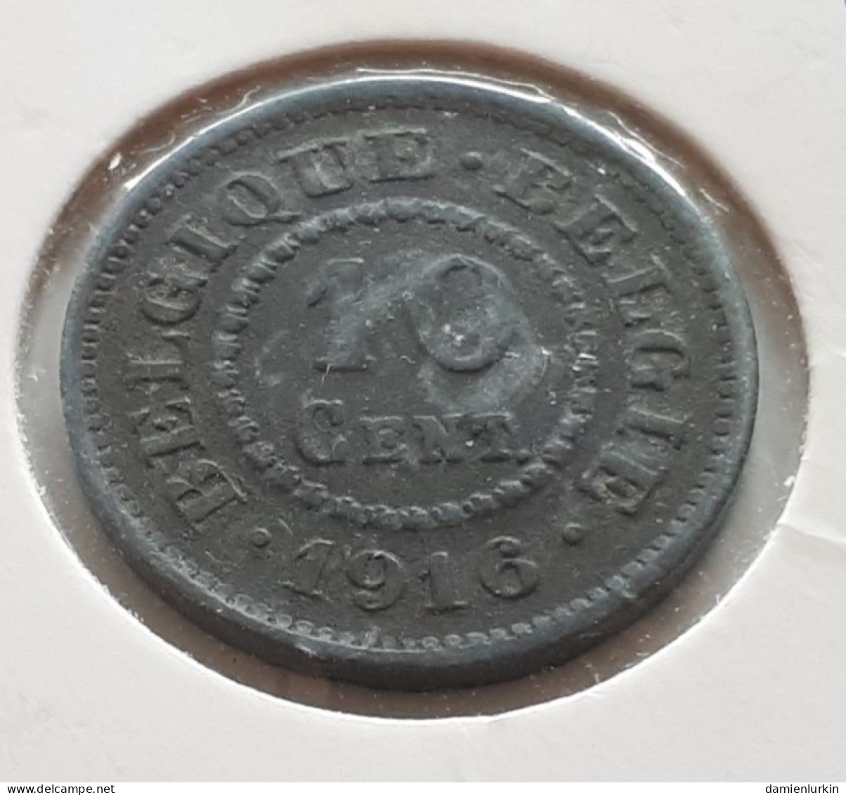 BELGIQUE/BELGIE ALBERT PREMIER 10 CENTIMES 1916 ZINC OCCUPATION COTES : 0.75€-2€-5€-20€ - 10 Centimes