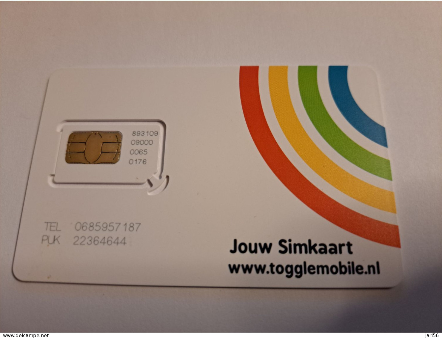 NETHERLANDS  GSM SIM CARD /  JOUW SIMKAART/ TOGGLEMOBILE     ( WITH CHIP)   CARD  ** 15821** - [3] Handy-, Prepaid- U. Aufladkarten