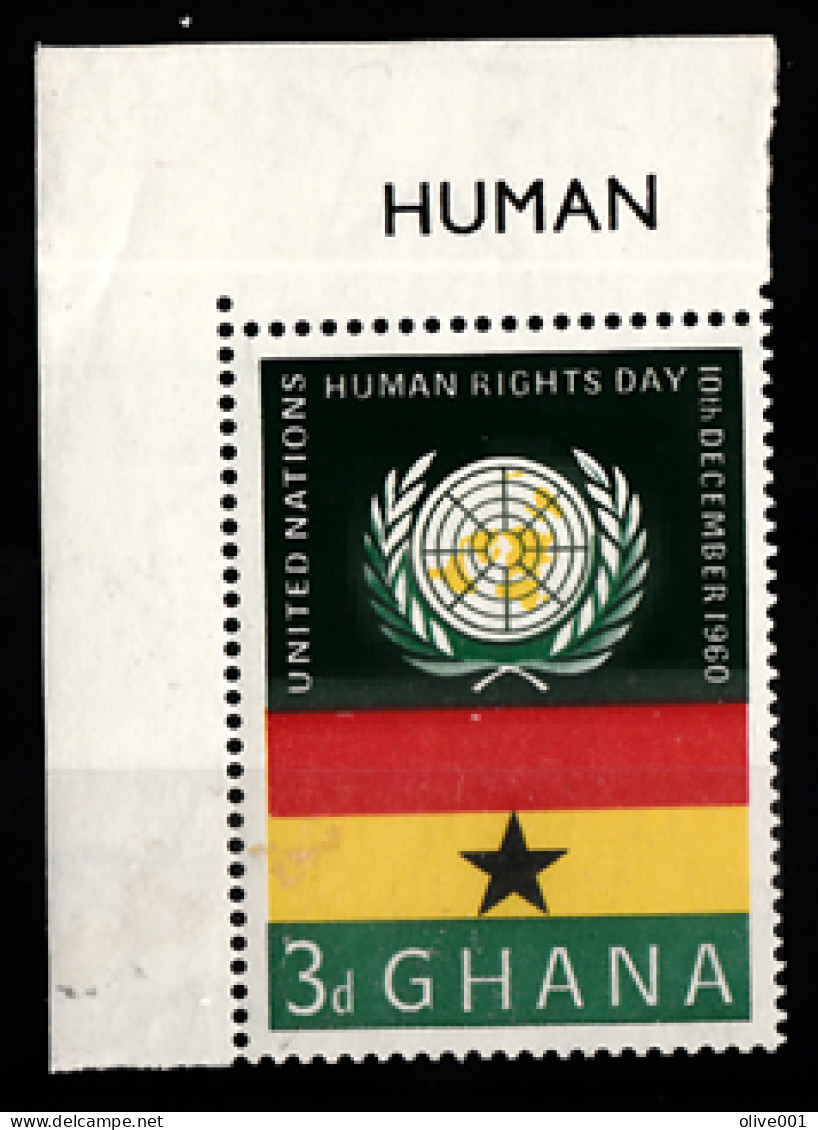 Ghana - 1960 - Journée Des Droits De L'homme - 3 Tp Y&T N° 82/84 MNH **  2 X B De F - Neufs- New - Nuovo - Ghana (1957-...)