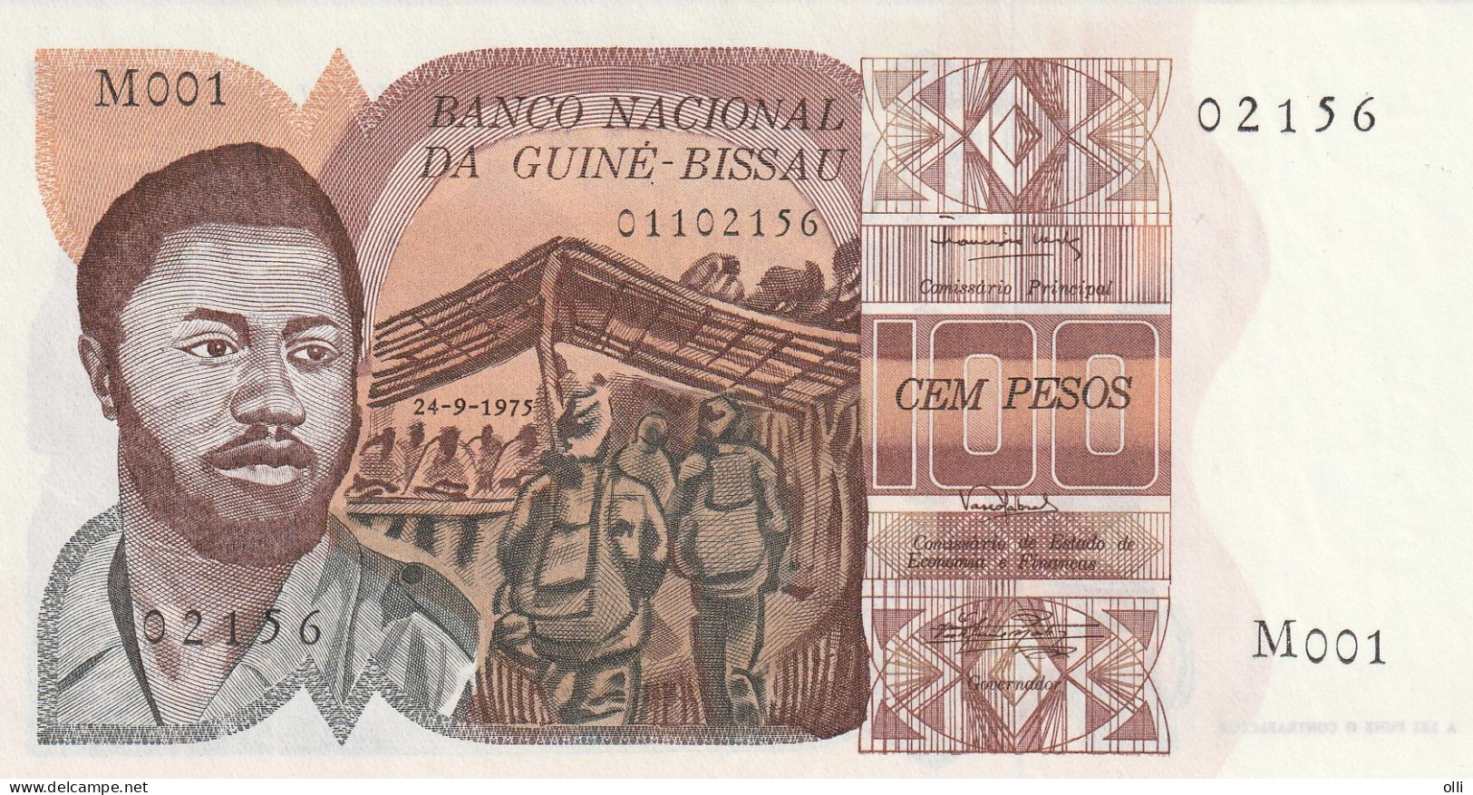 GUINEA BISSAU 100 PESOS 1975 PICK 2 UNC - Guinea–Bissau