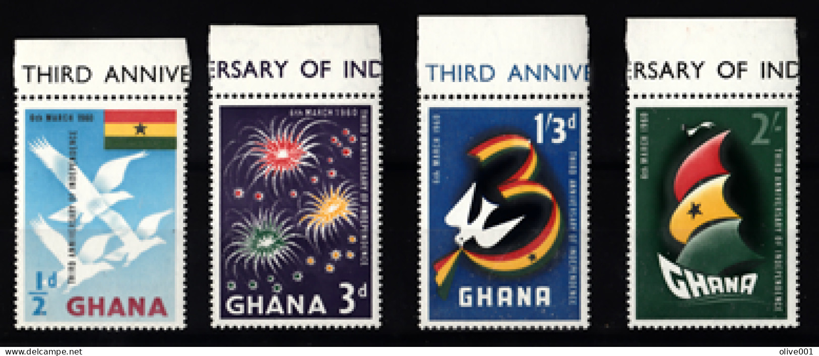 Ghana - 1960 - J3e Anniversaire De L'indépendance - 4 Tp Y&T N° 64/67 MNH **  B De F - Neufs - New - Nuovo - Ghana (1957-...)