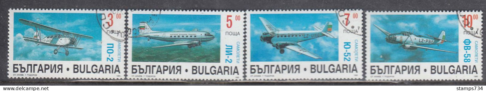 Bulgaria 1995 - Avions, Mi-Nr. 4180/83, Used - Usati