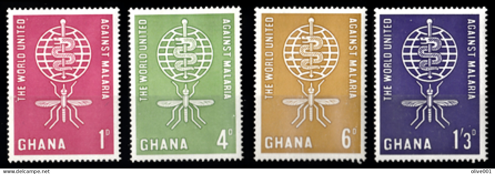 Ghana - 1962 - Eradication Du Paludisme - 4 Tp Y&T N° 120/23 MNH ** - Neufs - New - Nuovo - Ghana (1957-...)