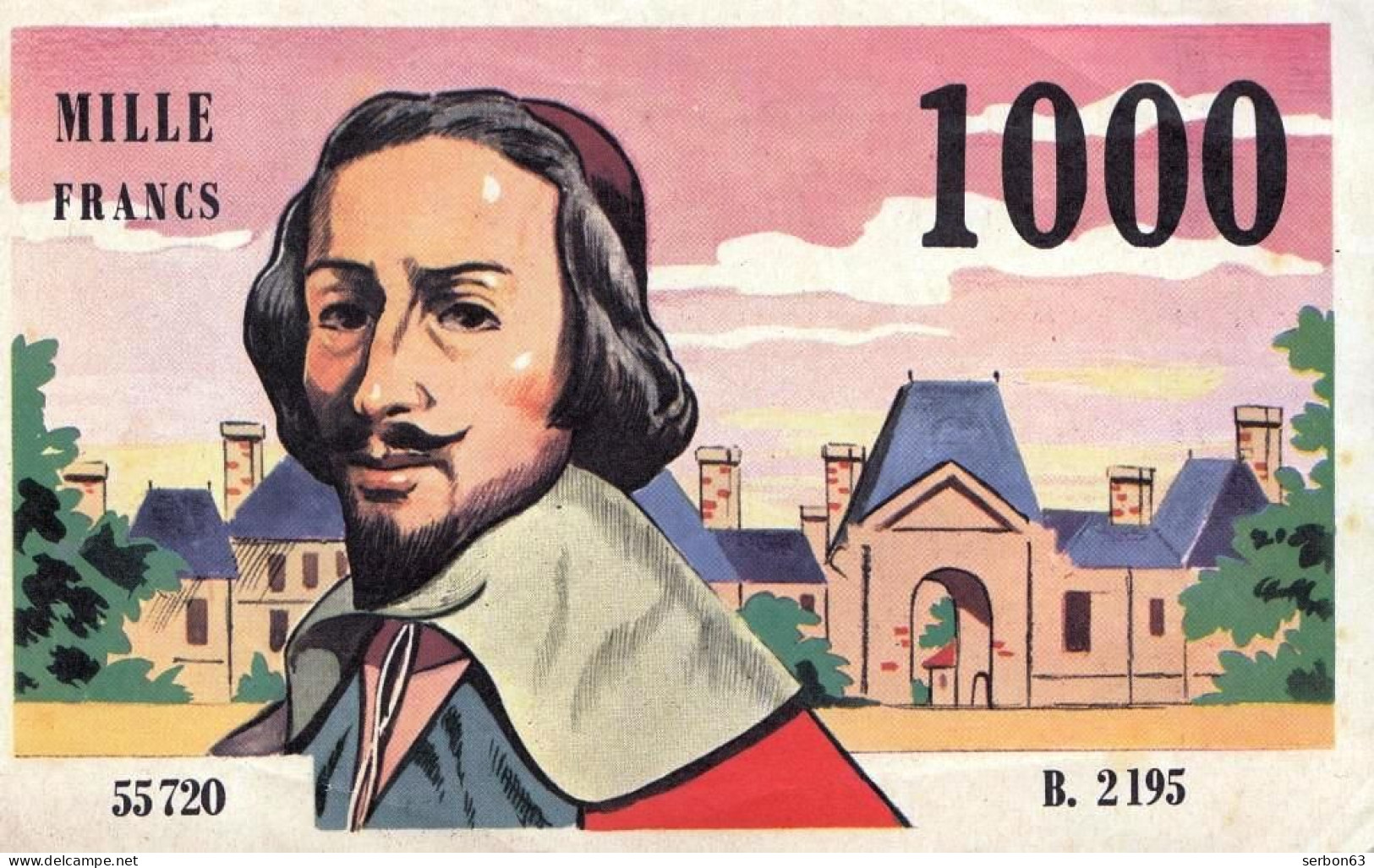 1 SPÉCIMEN VRAIE FAUSSE MONNAIE 1000 FRANCS RICHELIEU ÉTAIT DISTRIBUE PAR L'ECHO DE LA MODE PUBLICITAIRE FICTIF - Specimen