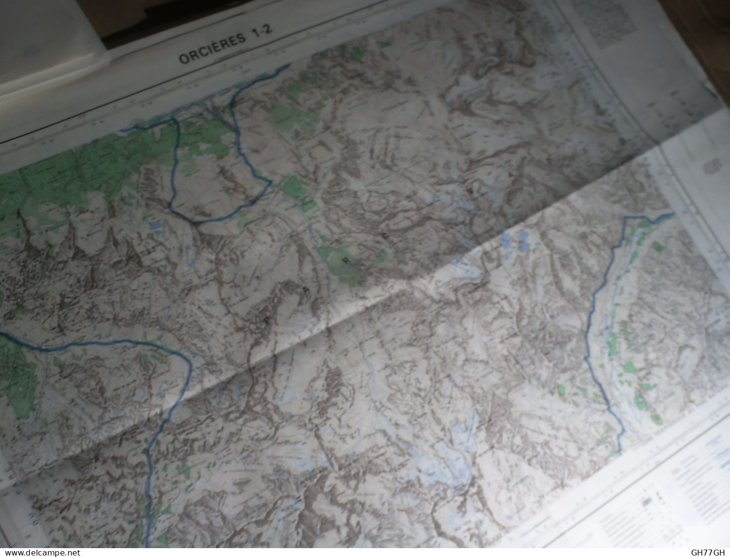 CARTE IGN ORCIERES (HAUTES-ALPES) 1/25000ème -56x73cm -4cm=1km -mise à Jour De 1972 -IGN FRANCE - Cartes Topographiques