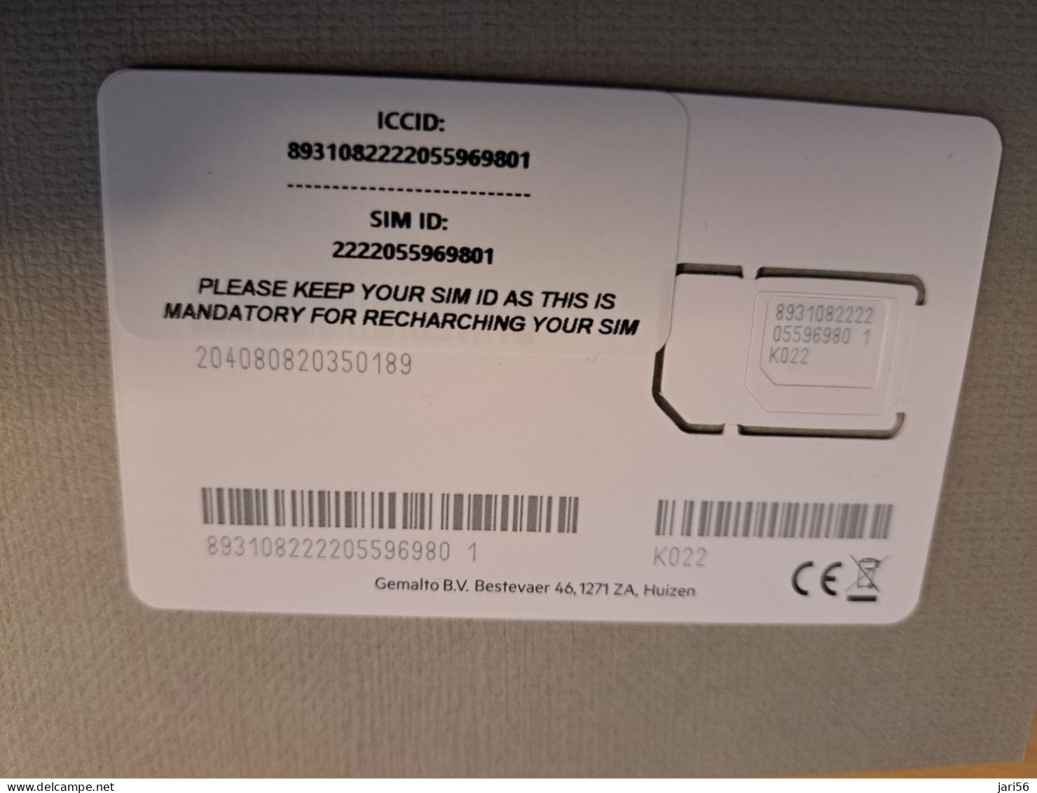 NETHERLANDS  GSM SIM CARD /  INTERNATIONAL SIM/ BIG DATA / MINT IN PACKAGE    ( WITH CHIP)   CARD  ** 15828** - Cartes GSM, Prépayées Et Recharges