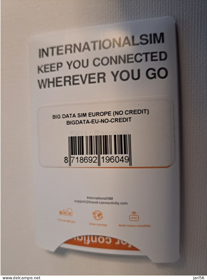 NETHERLANDS  GSM SIM CARD /  INTERNATIONAL SIM/ BIG DATA / MINT IN PACKAGE    ( WITH CHIP)   CARD  ** 15828** - [3] Handy-, Prepaid- U. Aufladkarten
