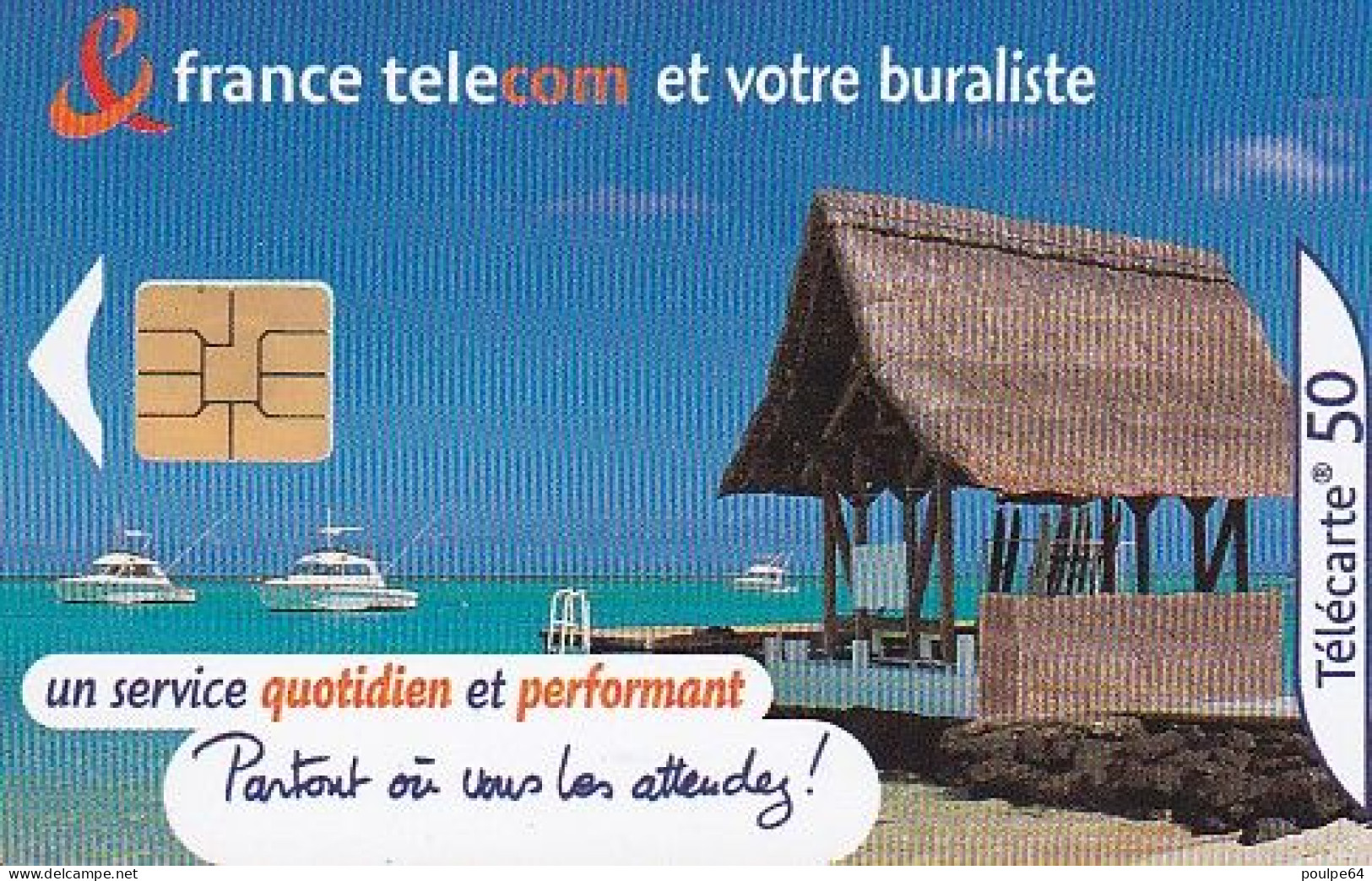 F1132  03/2001 - BURALISTE  " Plage " - 50 SO6 - (verso : N° - Deux Lignes Alignées Vers La Gauche) - 2001