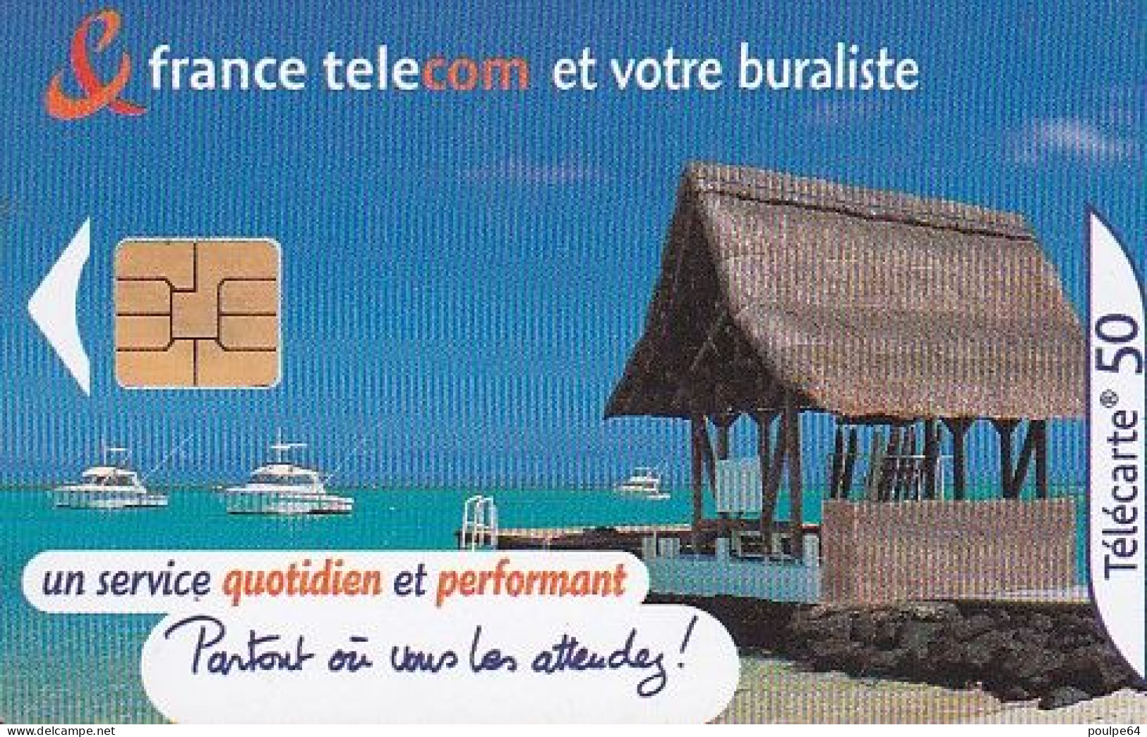 F1132  03/2001 - BURALISTE  " Plage " - 50 SO6 - (verso : N° - Deux Lignes Alignées Centrées) - 2001