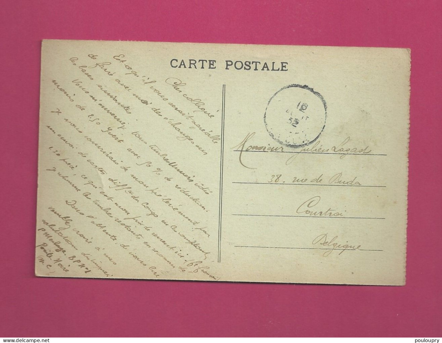 CP De 1932 Pour La Belgique - YT N° 62 - Briefe U. Dokumente