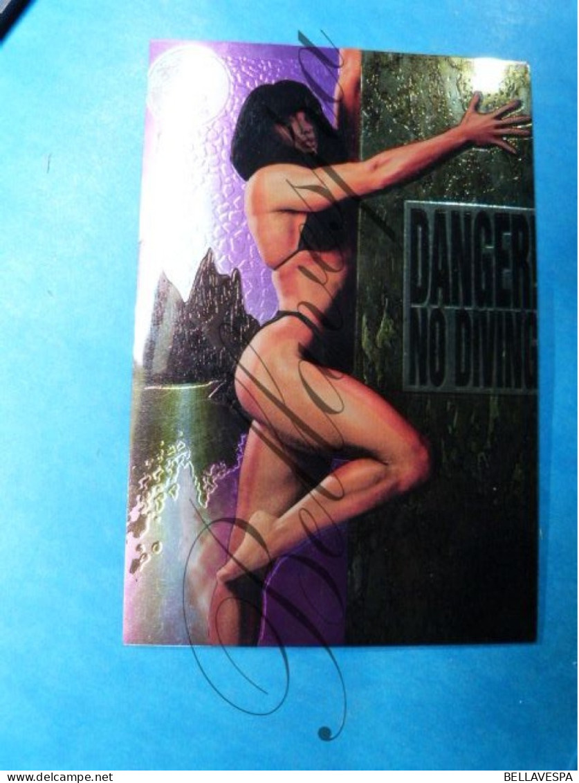 Danger No Diving Razor Mega Chromium Cards BARED Card N° 35 Nicole  Artist JACKHAMMER  1997 - Playing Cards (classic)