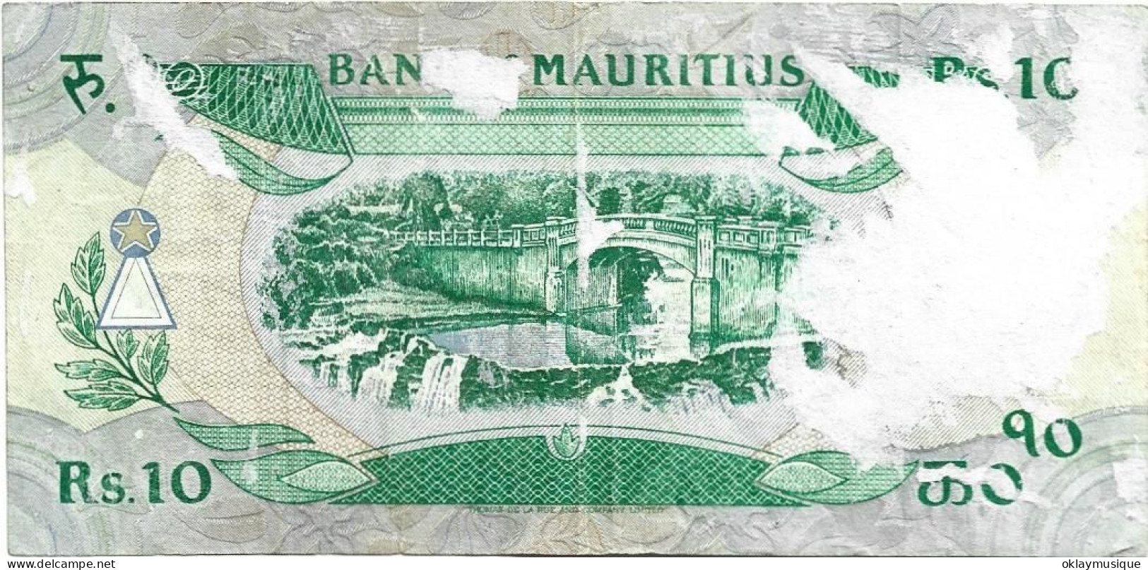 10 Rupees 1985 (recto) Siège Du Gouvernement à Port Louis, Armoiries De L'île Maurice Carte Du Pont, De La Chute D'eau , - Mauritius