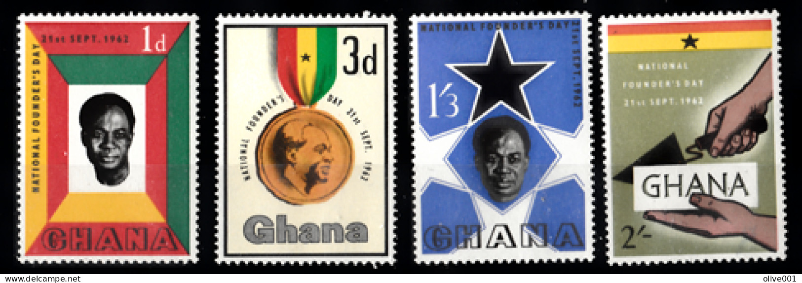 Ghana - 1962 - Journée Du Fondateur - 4 Tp Y&T N° 116/19 MNH ** - Neufs - New - Nuovo - Ghana (1957-...)