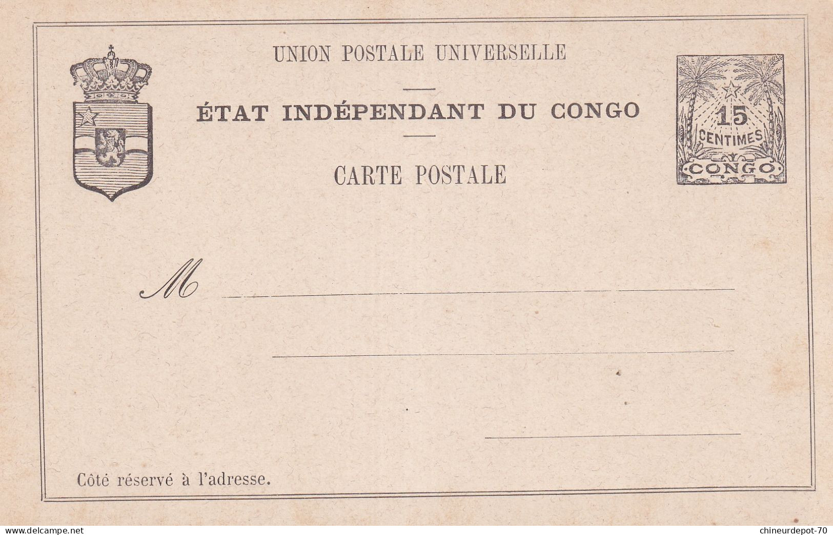 état Indépendant Du Congo - Stamped Stationery