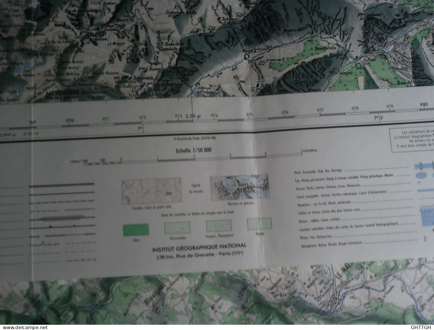 CARTE IGN LARCHE (ALPES-DE-HAUTE-PROVENCE) 1/50000ème -56x73cm -2cm=1km -mise à Jour De 1956 -IGN FRANCE - Cartes Topographiques