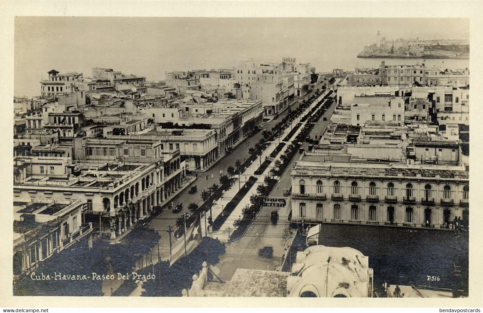Cuba, HAVANA, Paseo Del Prado (1930s) RPPC Postcard - Cuba