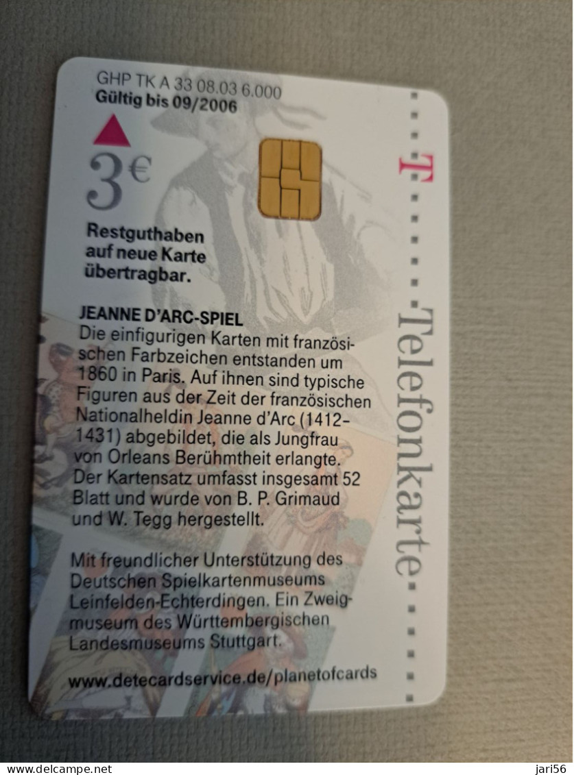 DUITSLAND/ GERMANY  CHIPCARD /JEANNE DARC SPIEL € 3,-  A33-08-03/ 6000 EX  / MINT CARD     **15843** - K-Serie : Serie Clienti