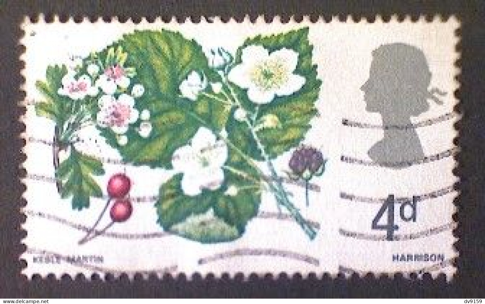 Great Britain, Scott #488, Used(o), 1967, British Wildflowers: Hawthorne, 4d, Multicolored - Usati