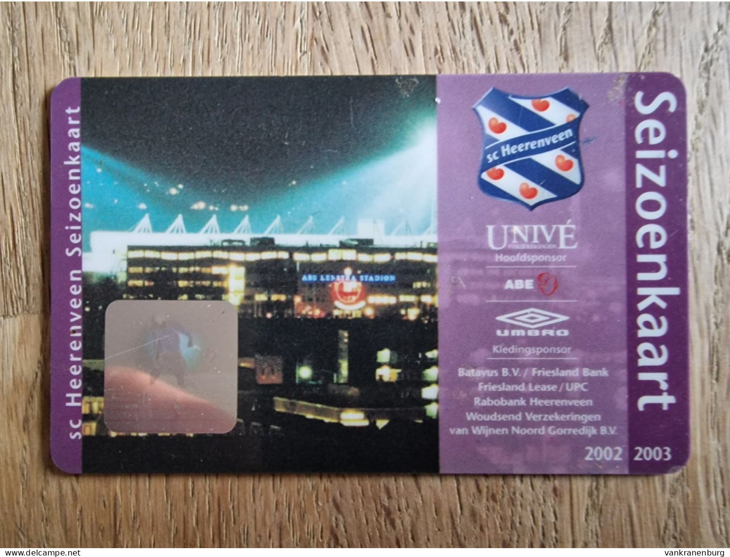 Season Card - SC Heerenveen - 2002-2003 - Football Soccer Fussball Voetbal Foot - Habillement, Souvenirs & Autres