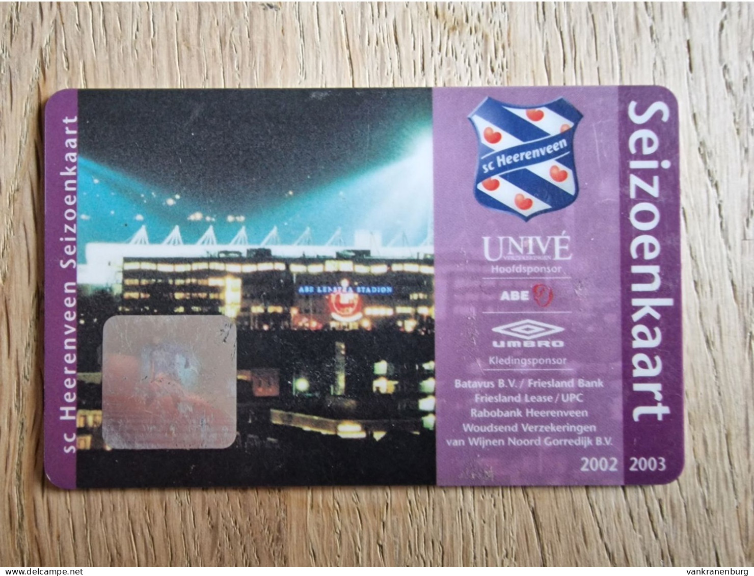 Season Card - SC Heerenveen - 2002-2003 - Football Soccer Fussball Voetbal Foot - Habillement, Souvenirs & Autres