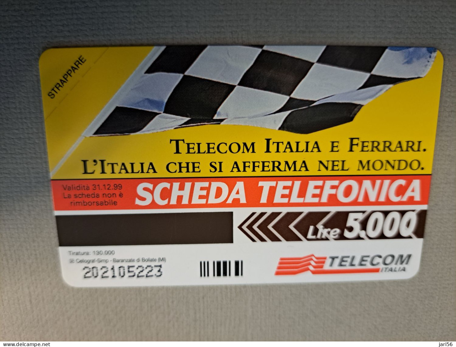 ITALIA LIRE 5000/  FERRARI/ AUTO RACING FORMULA 1    MAGSTRIPE  MINT  ** 15846 ** - Publiques Ordinaires