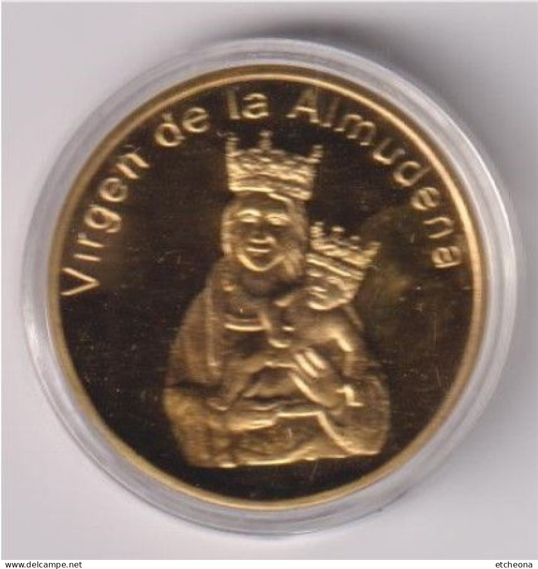 Virgen De La Almudena Et San Juan Pablo II, Jeton, Madrid, Le Pape Jean-Paul II Et La Vierge De Madrid - Altri & Non Classificati
