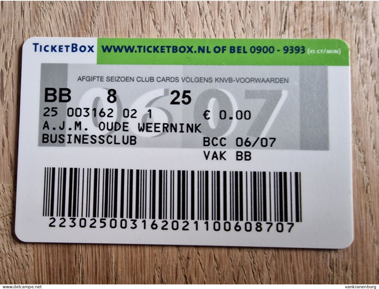 Business Club Card - SC Heracles Almelo - 2006-2007 - Football Soccer Fussball Voetbal Foot - Habillement, Souvenirs & Autres