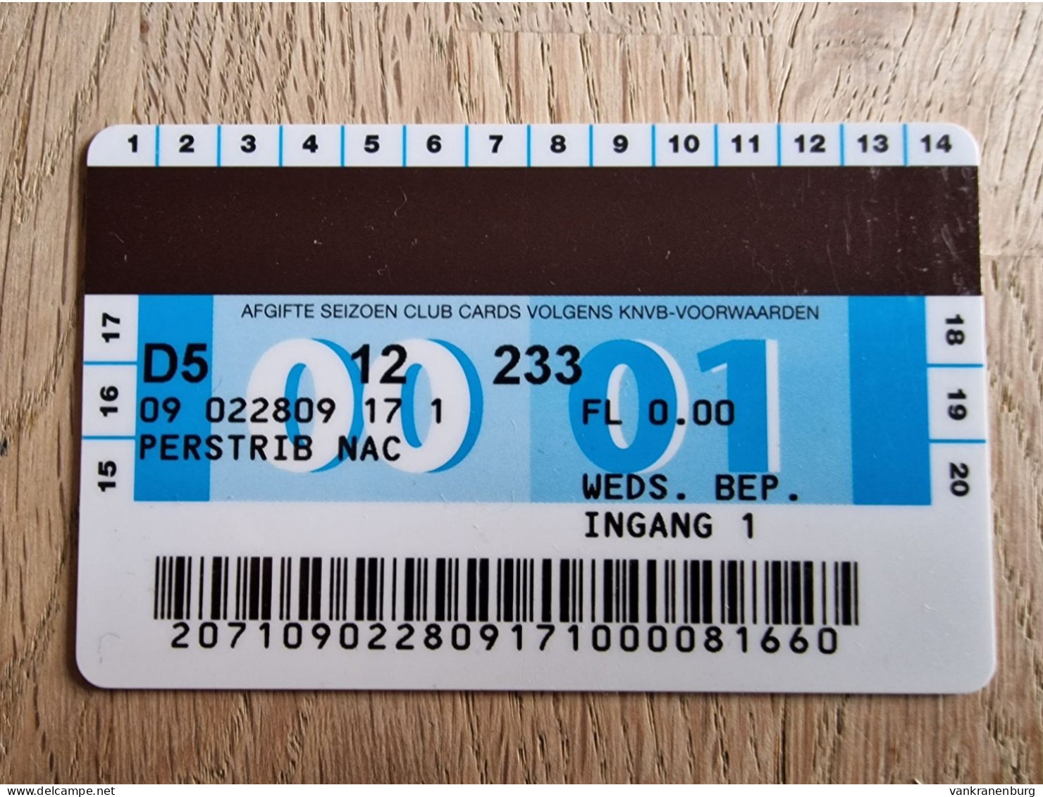 Season Club Card - NAC Breda - 2000-2001 - Football Soccer Fussball Voetbal Foot - Habillement, Souvenirs & Autres