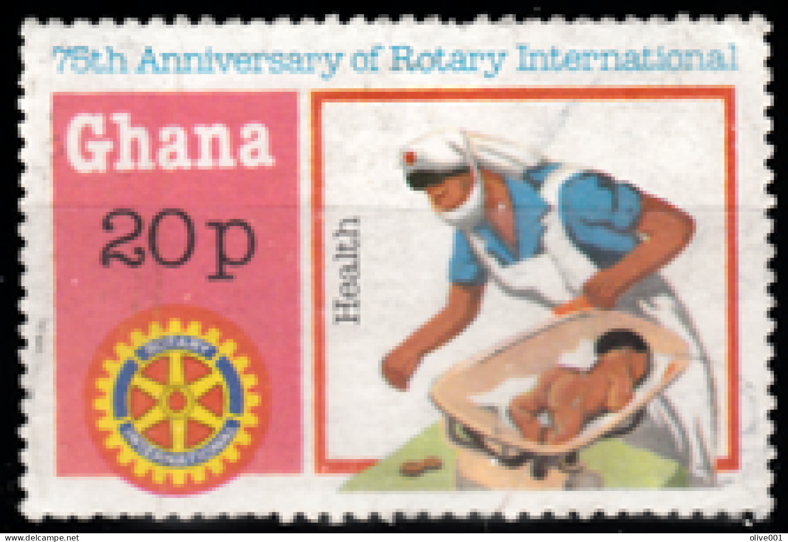 Ghana - 1980 - 75e Anniversaire Du Rotary Club International - 1 Tp Y&T N° 696 Obli - Ghana (1957-...)