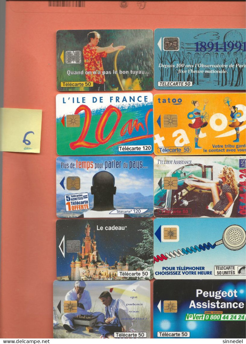 LOT DE 10 TELECARTES DE FRANCE DIFFERENTE - Sammlungen