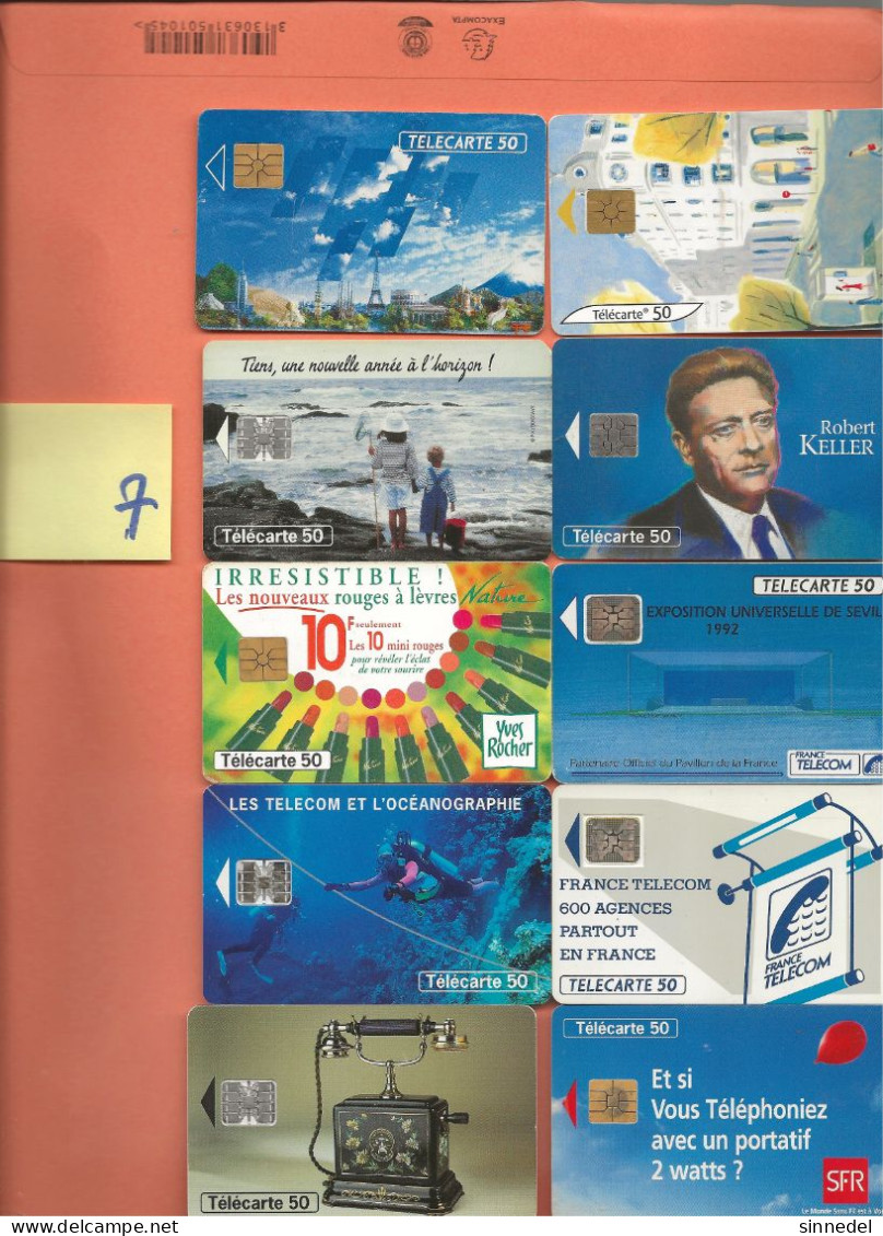 LOT DE 10 TELECARTES DE FRANCE DIFFERENTE - Lots - Collections