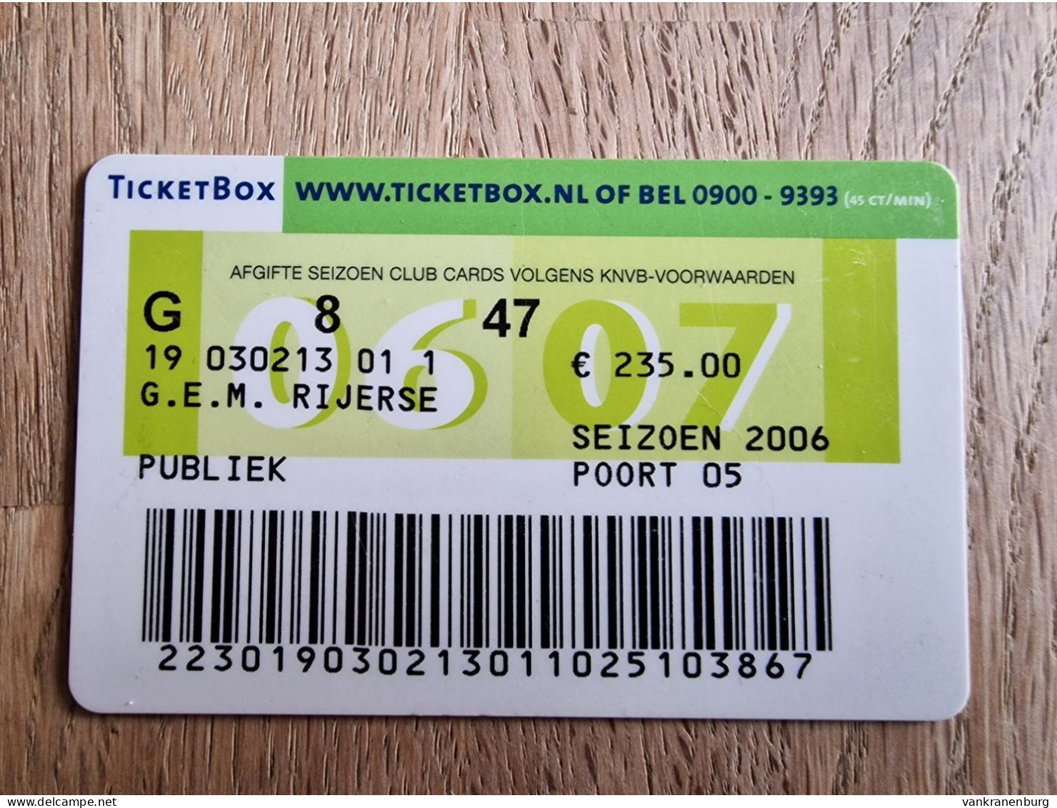 Season Club Card - NEC Nijmegen - 2006-2007 - Football Soccer Fussball Voetbal Foot - Habillement, Souvenirs & Autres