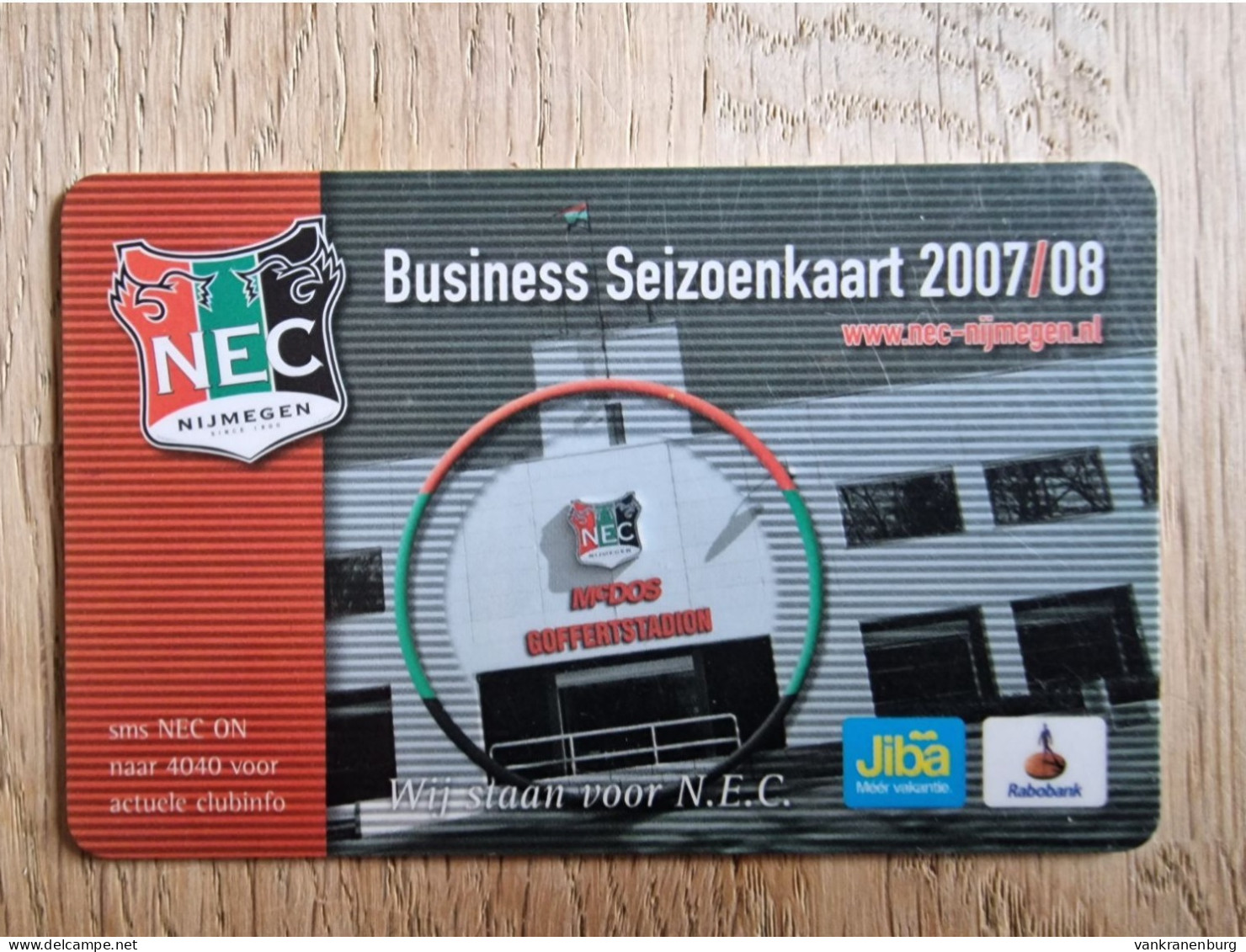 Business Season Club Card - NEC Nijmegen - 2007-2008 - Football Soccer Fussball Voetbal Foot - Habillement, Souvenirs & Autres