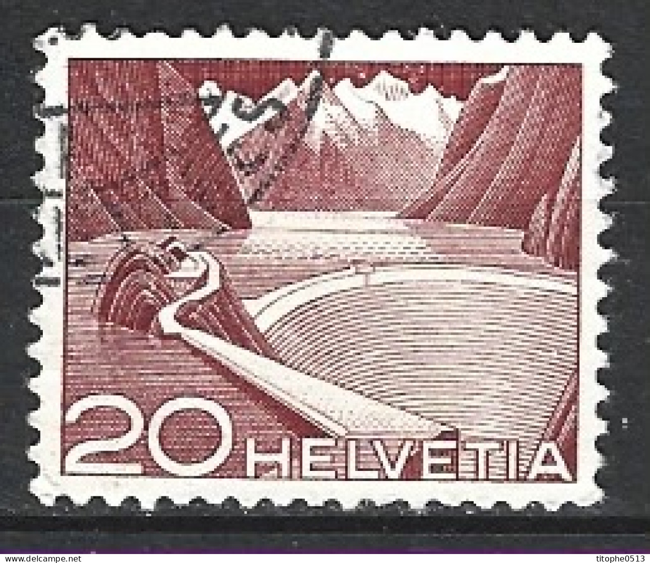 SUISSE. N°485 Oblitéré De 1949. Réservoir De Grimsel. - Agua