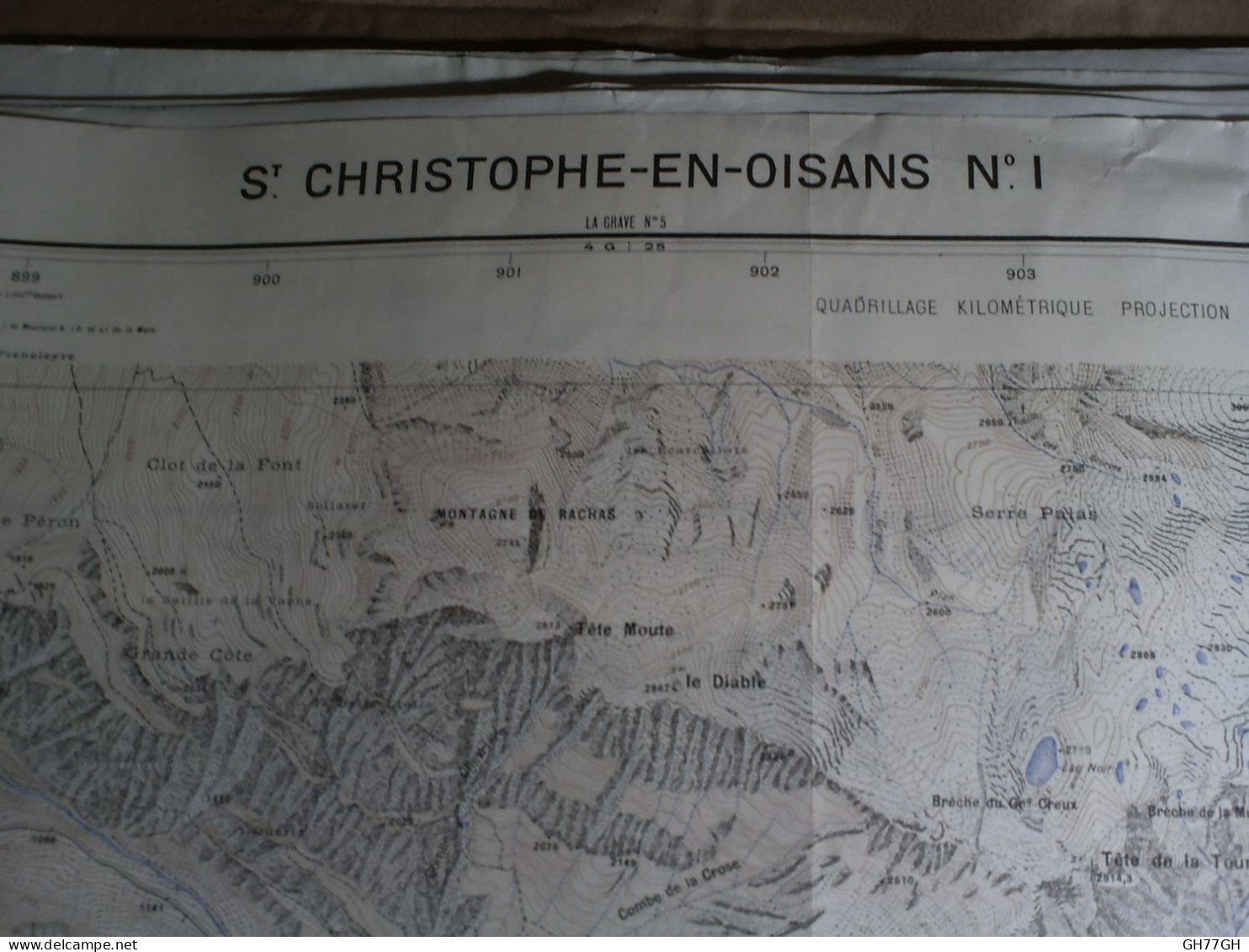 CARTE SAINT CHRISTOPHE-EN-OISANS (ISERE) 1/20000ème -51x73cm -1cm=200m -mise à Jour De 1934 -IGN FRANCE - Cartes Topographiques