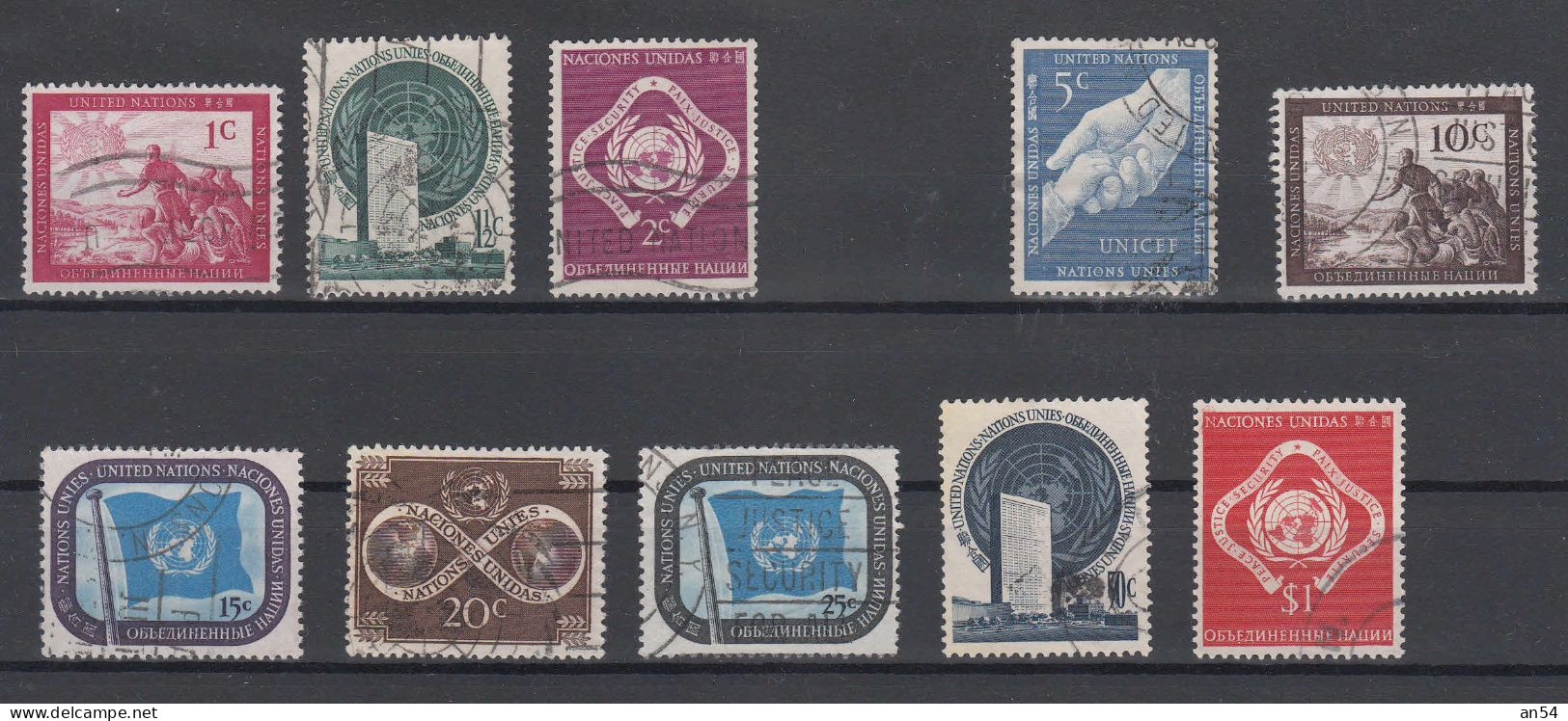 NATIONS  UNIES  NEW-YORK     1951   N° 1 à 3  5 à 11  OBLITERES      CATALOGUE YVERT&TELLIER - Used Stamps