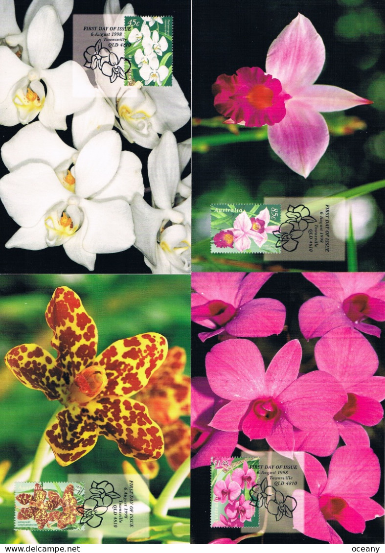 Australie - Flore : Orchidées CM 1689/1692 (année 1998) - Maximumkarten (MC)
