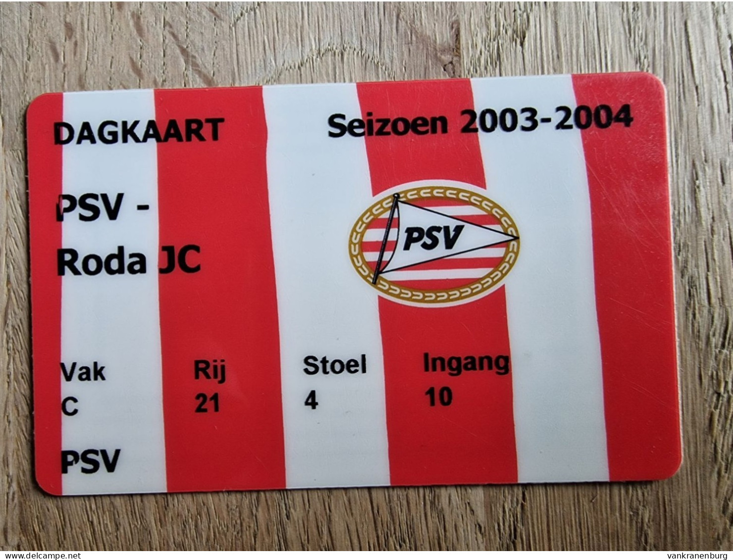 Day Club Card - PSV Eindhoven - Roda JC - 1-2 - 29.2.2004 - 2003-2004 - Football Soccer Fussball Voetbal Foot - Habillement, Souvenirs & Autres